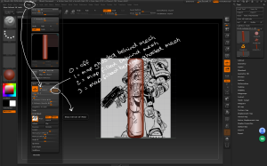Use the fill mode slider to change how visible the reference map is during sculpting.