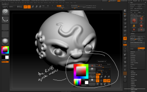 RMB brings up a quick menu with easy access to most of the common drawing and sculpting commands.